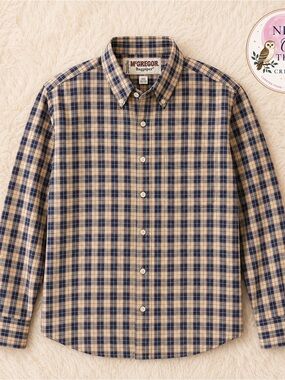 Vintage McGregor Bagpiper Men's Plaid Button-Up Shirt Size 32/33 ~ Classic Fit